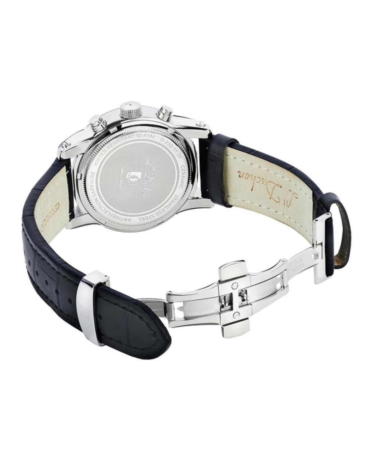 L'Duchen L'Duchen Aerostat Chrono D 232.11.31,  швейцария мужские часы на браслете кожаный боковой вид